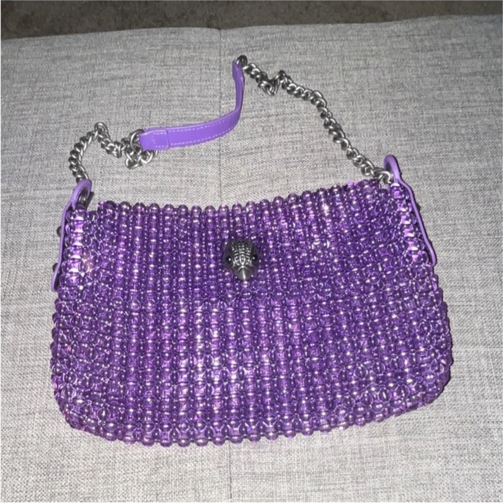 Kurt Geiger Purple Beaded Shoulder Bag